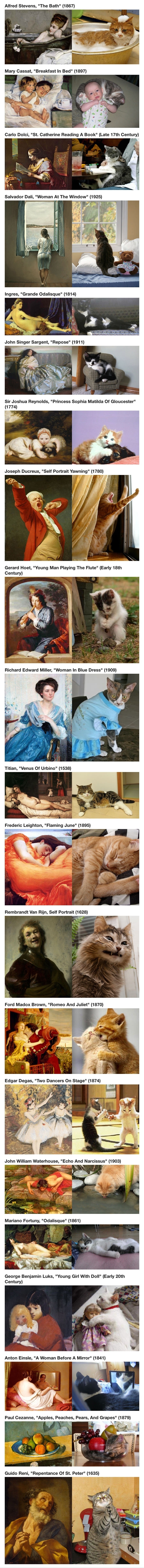 Cats imitating art