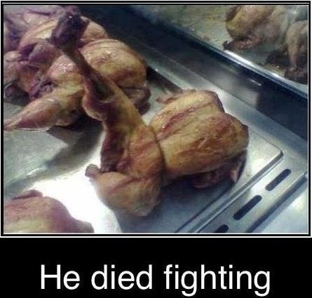 He died fighting