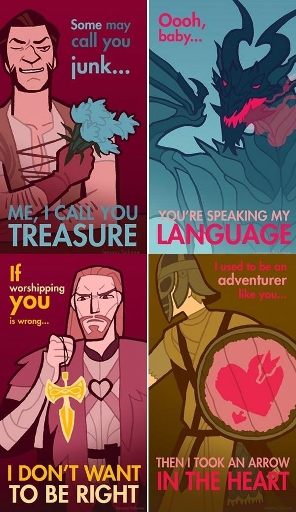 Skyrim Valentine's Cards