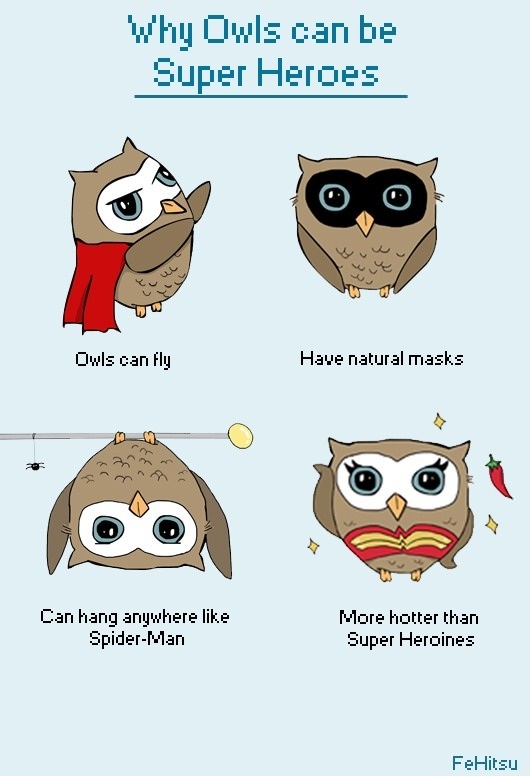 Owls can be superheroes