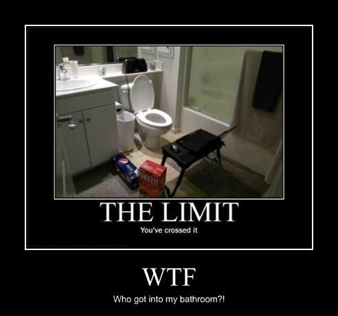 He needs a fridge in there!