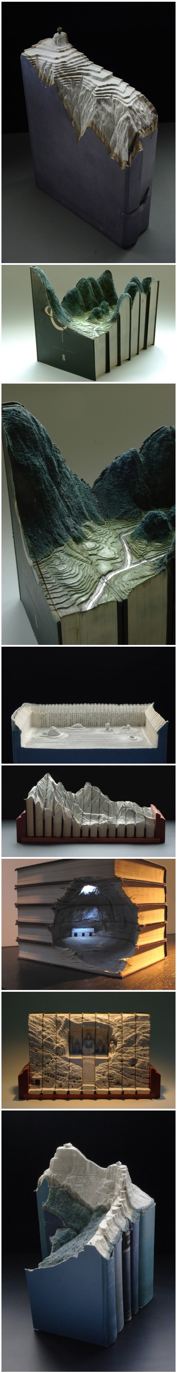 Carved Book Landscapes
