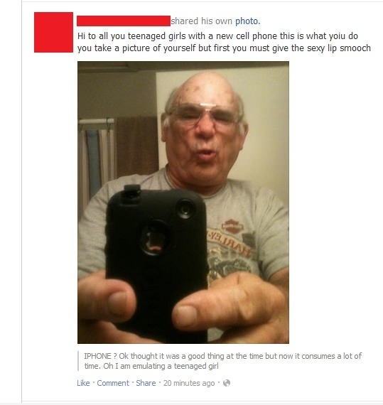Grandpa's new iPhone