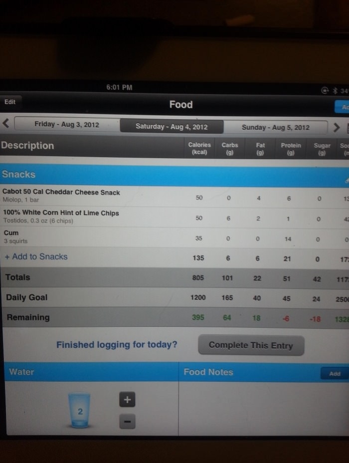 Gf's calorie counter