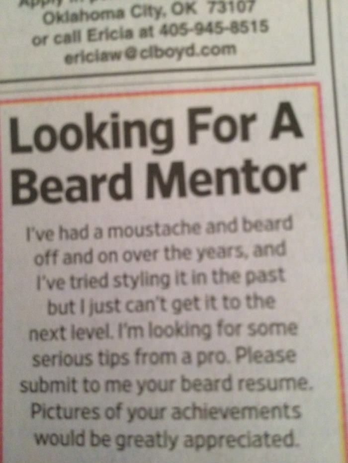 Looking for a beard mentor