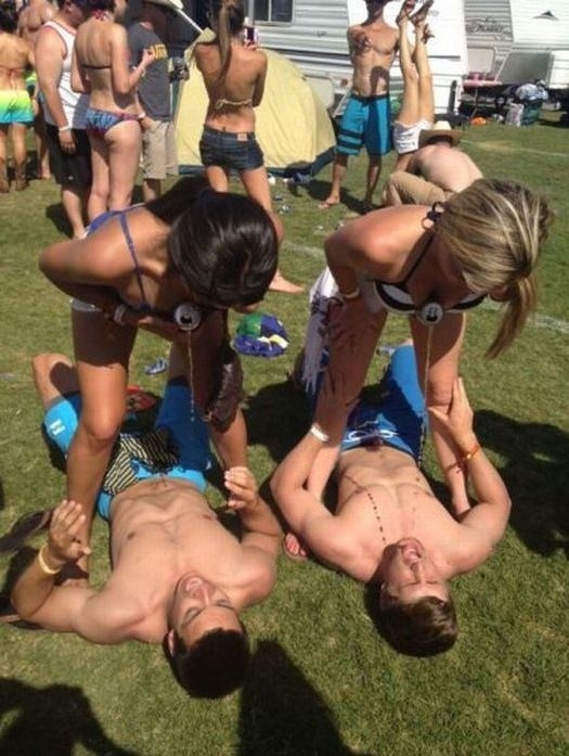 Drinking beer in the summer