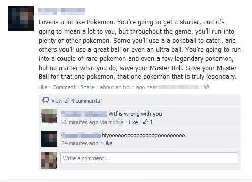 Love is like Pokemon