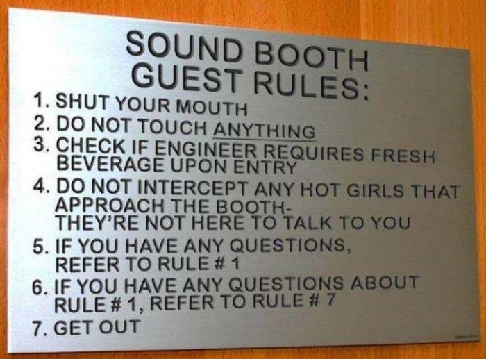 Sound Booth Guest Rules