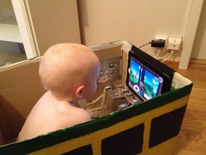Box train with iPad