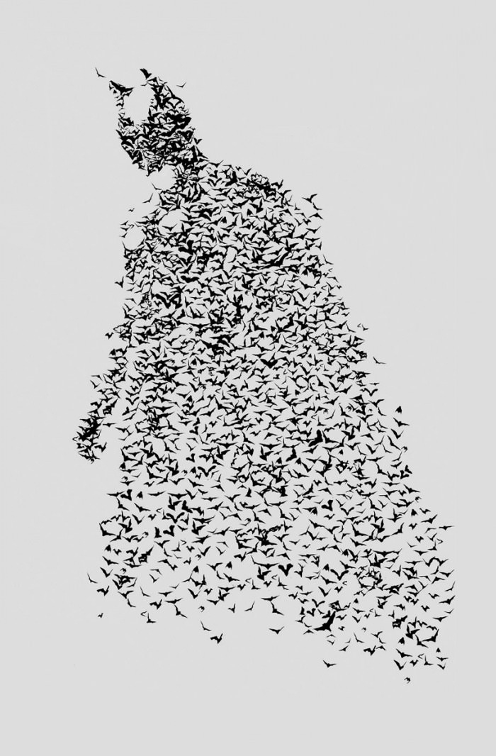 Dark Knight made with bats