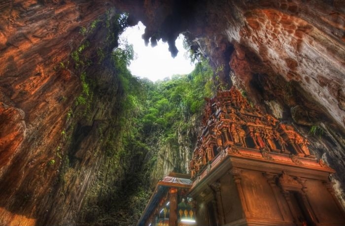 A temple deep in a cave