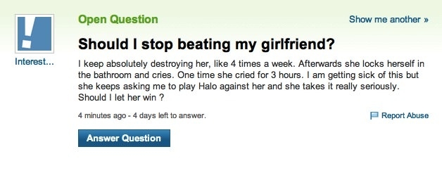 Should I stop beating my gf?