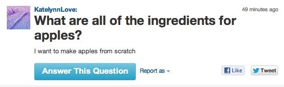 Ingredients for apples