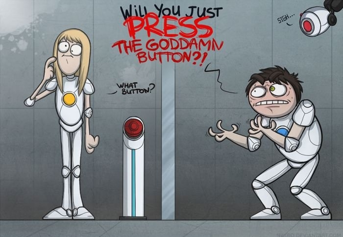 Playing Portal 2 with gf