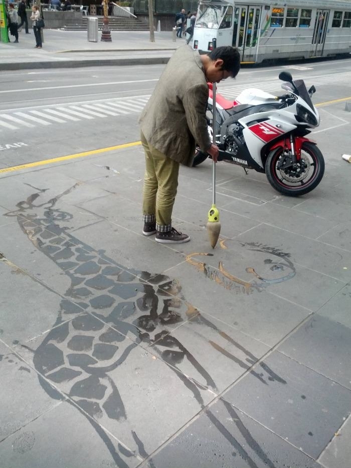 Water Painting Street Art