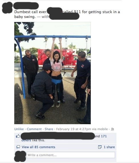 Stuck in a baby swing