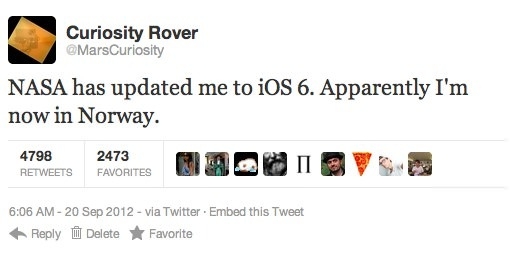 Curiosity on Apple Maps