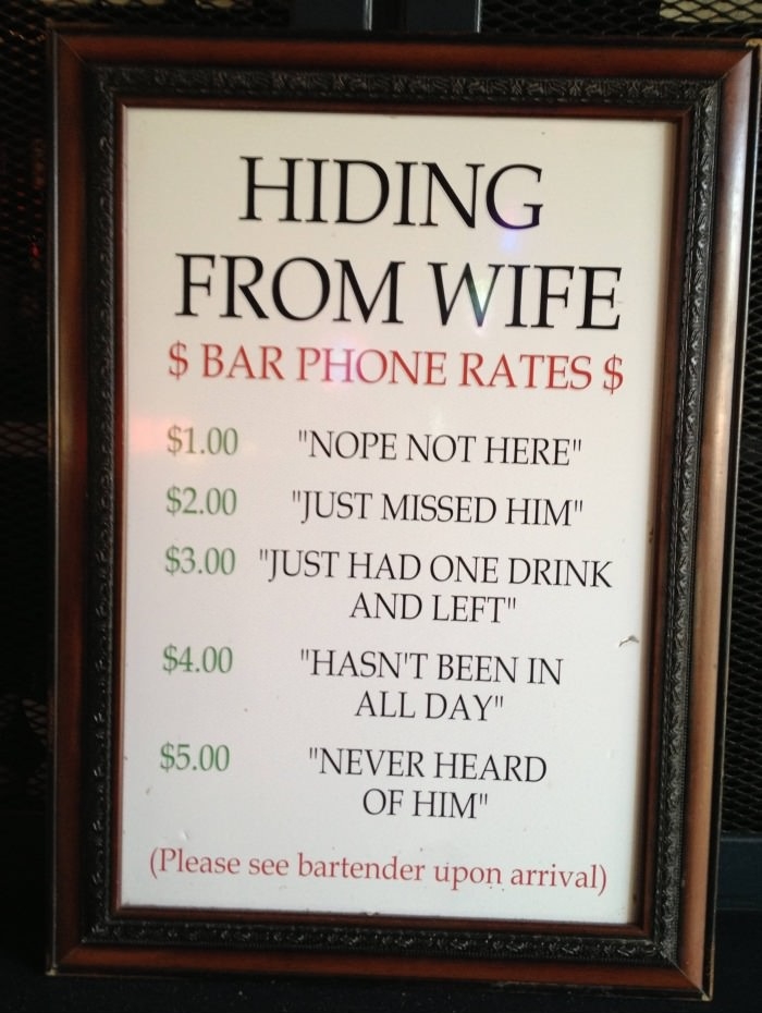Hiding from wife/gf service