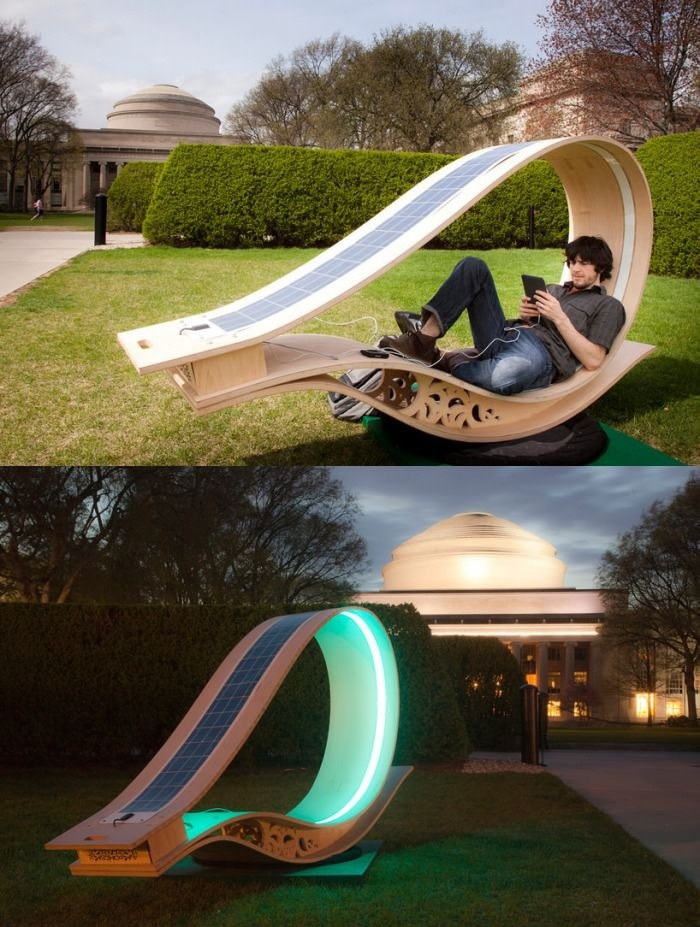 Solar powered sun lounger