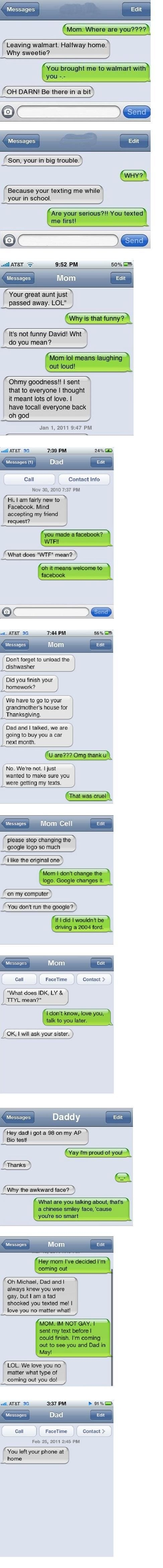 Parents texting
