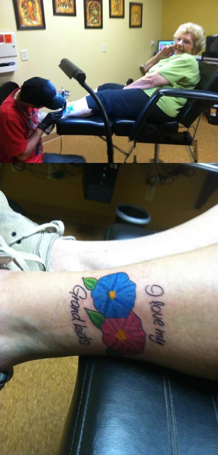 83 yr old's first tattoo