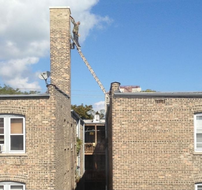 Fixing chimney like a boss!