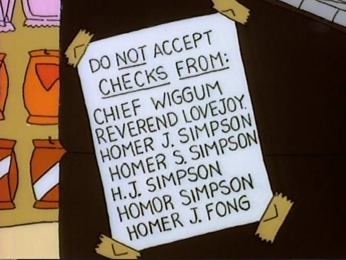 Don't accept these cheques