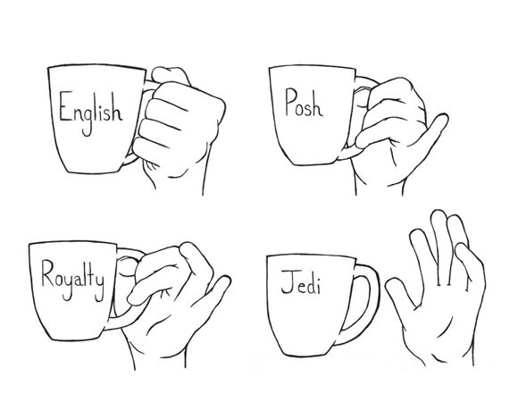 How to hold tea cups