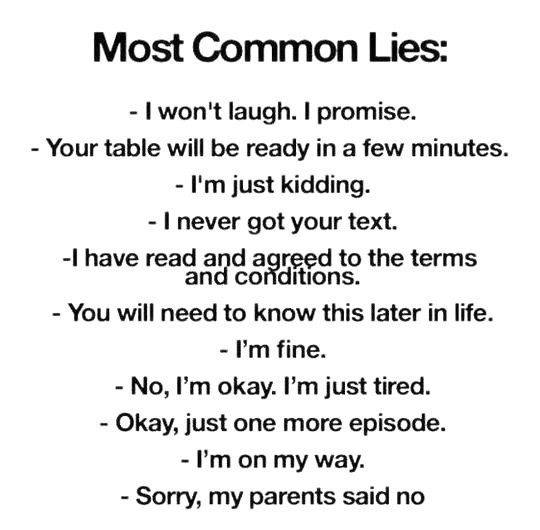 Most Common Lies