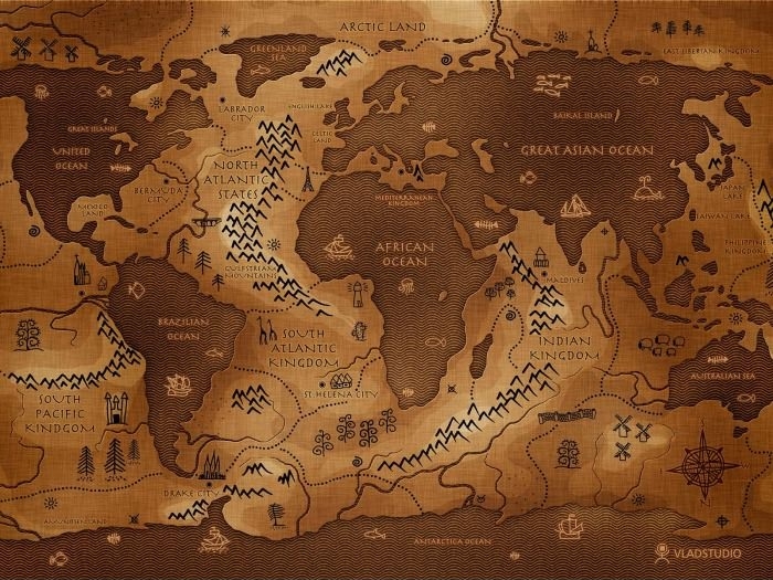 Opposite world map