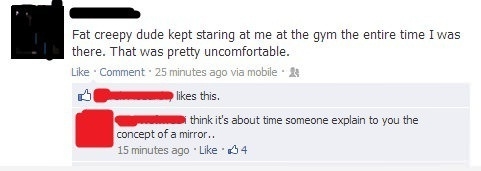 Fat creepy dude staring