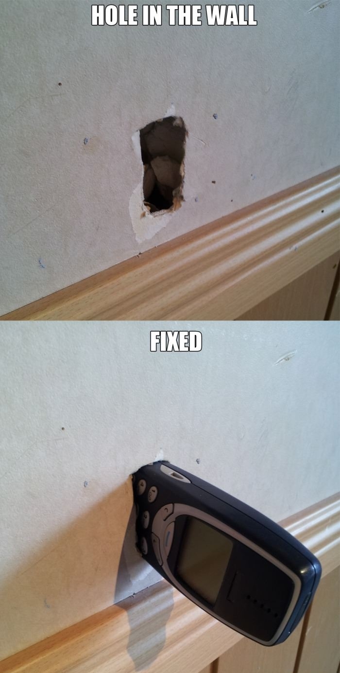 Fixed a hole in the wall