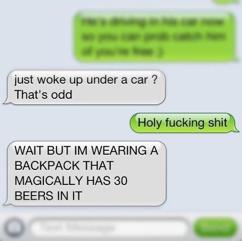 Just woke up under a car