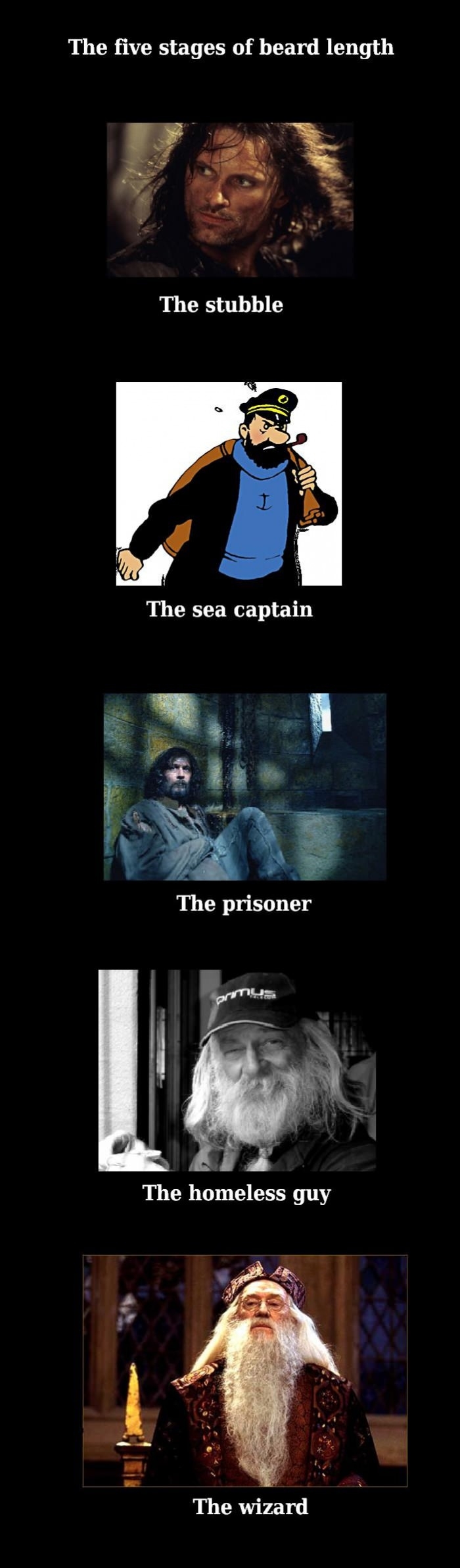 Five Stages of Beard Length