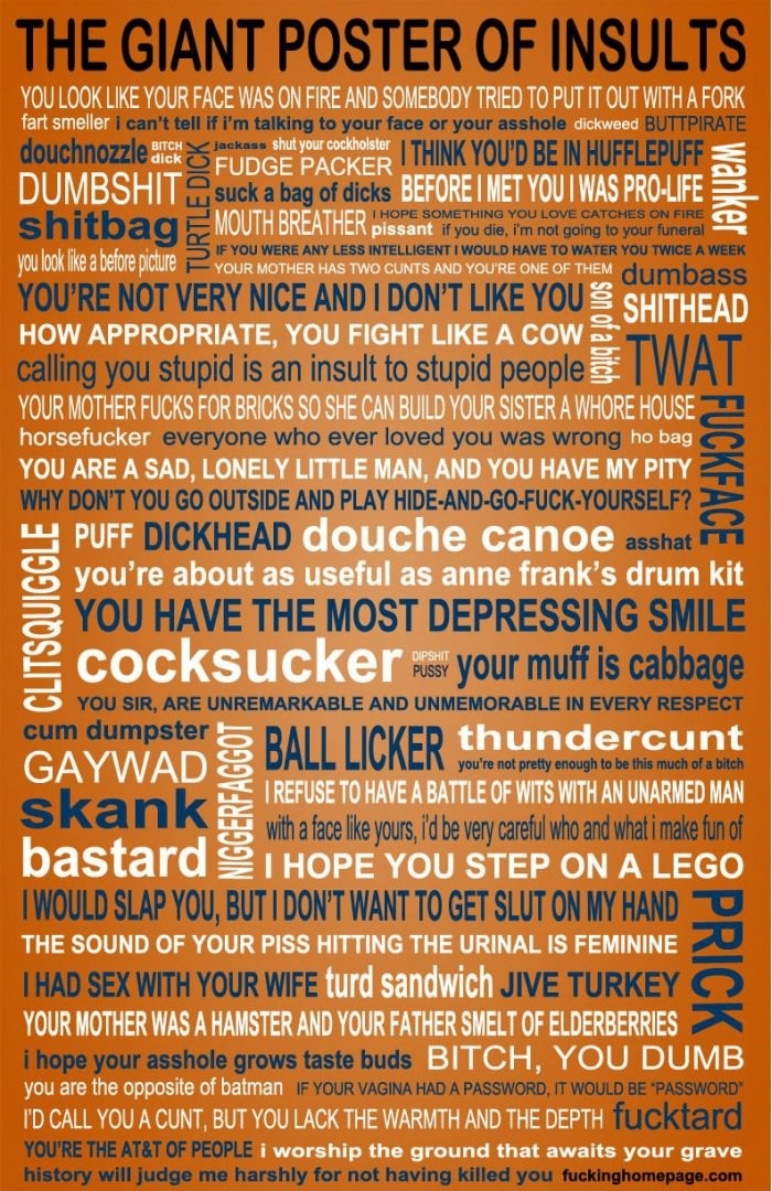 Giant Poster of Insults