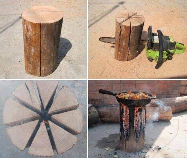 How to cook on a log