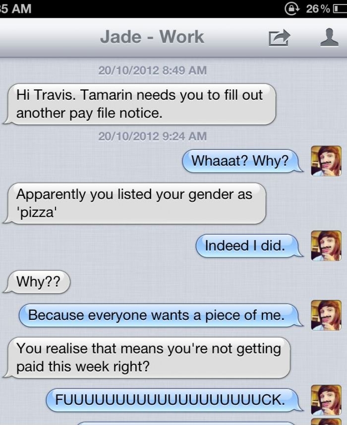 Apparently pizza is a gender