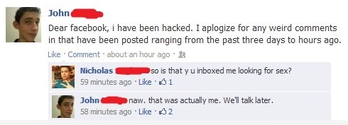 His facebook was hacked