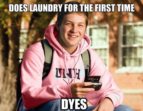 Freshman doing laundry