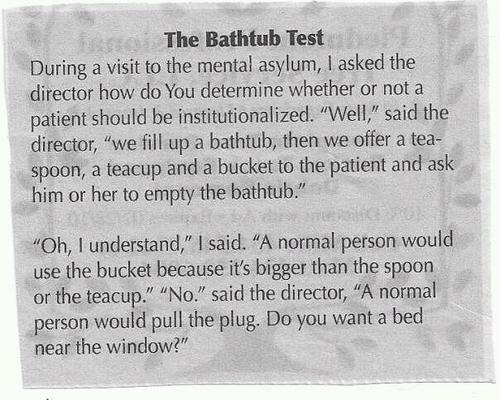 The bathtub test
