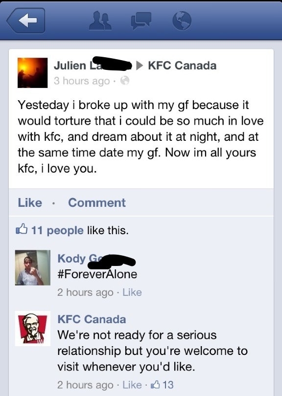 Guy got rejected by KFC
