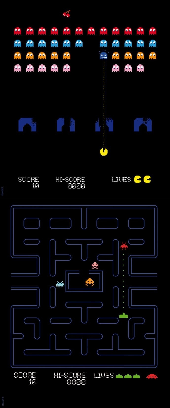 Pacman x Space Invaders