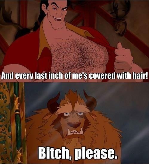 Completely covered in hair