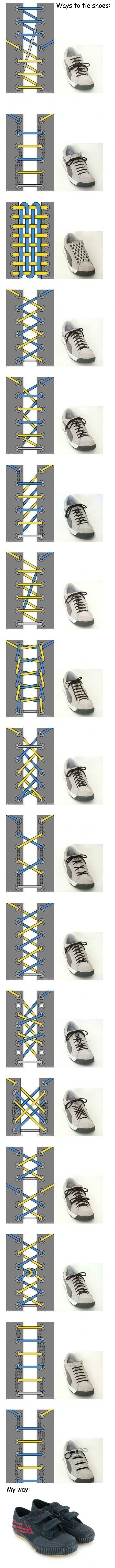 Ways to tie shoes