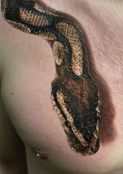 Realistic Snake Tattoo
