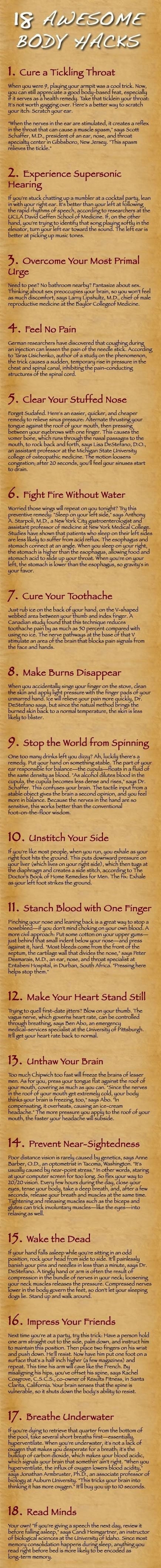Awesome Body Hacks