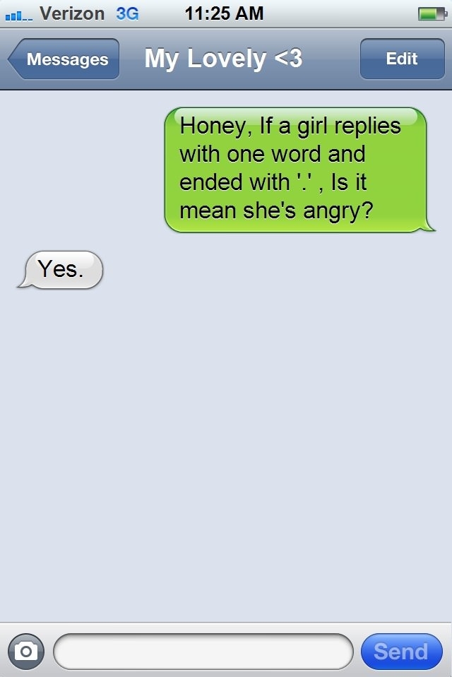 Texting gf and got this