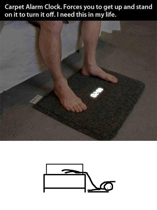 Carpet alarm clock