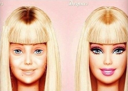 Barbie without makeup