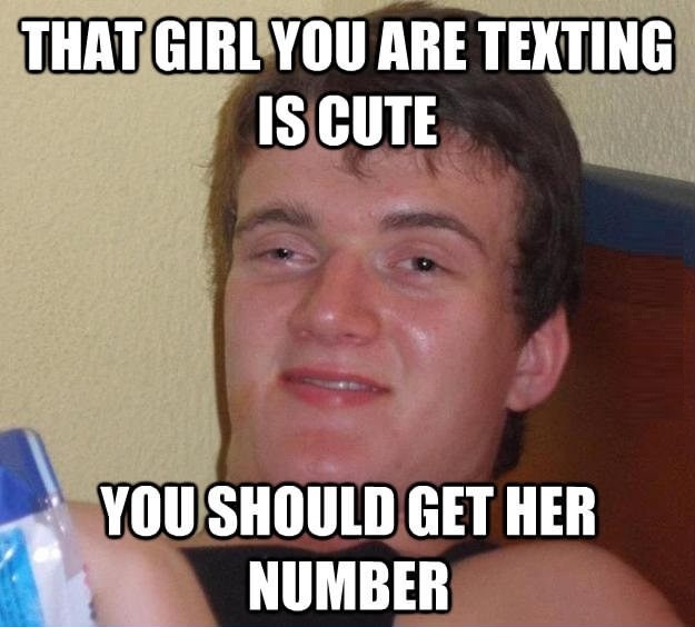Texting a cute girl